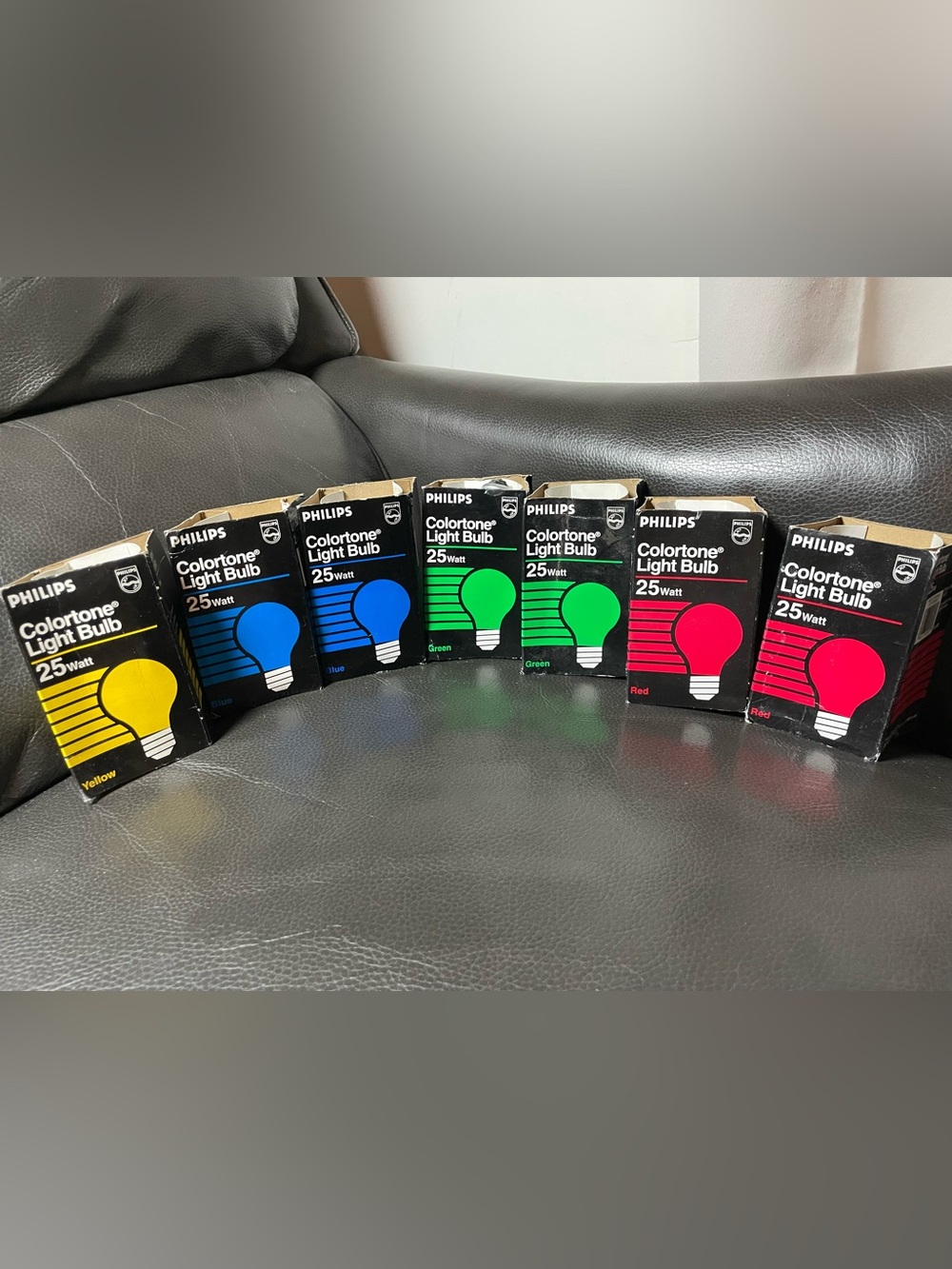 Philips Colortone 25W Multicolor Light Bulb Red Green Blue Yellow 25ATR Lot of 7